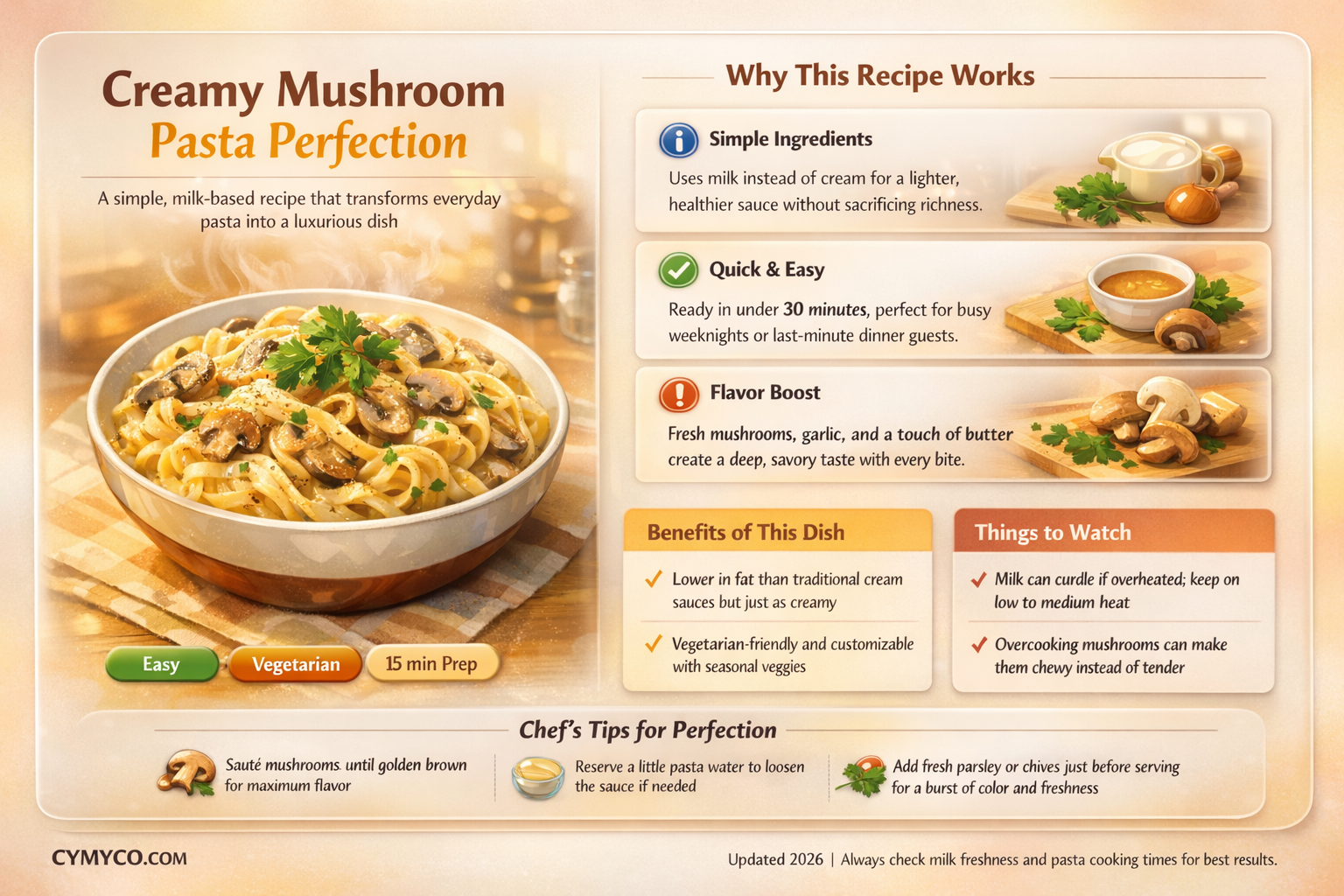 how to make creamy mushroom pasta with milk