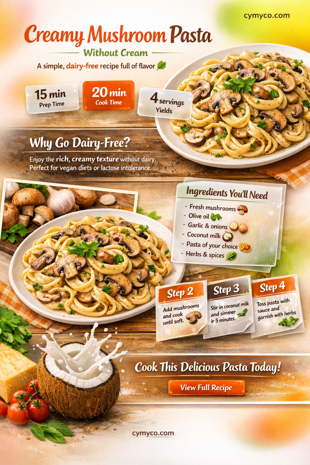 how to make creamy mushroom pasta without cream