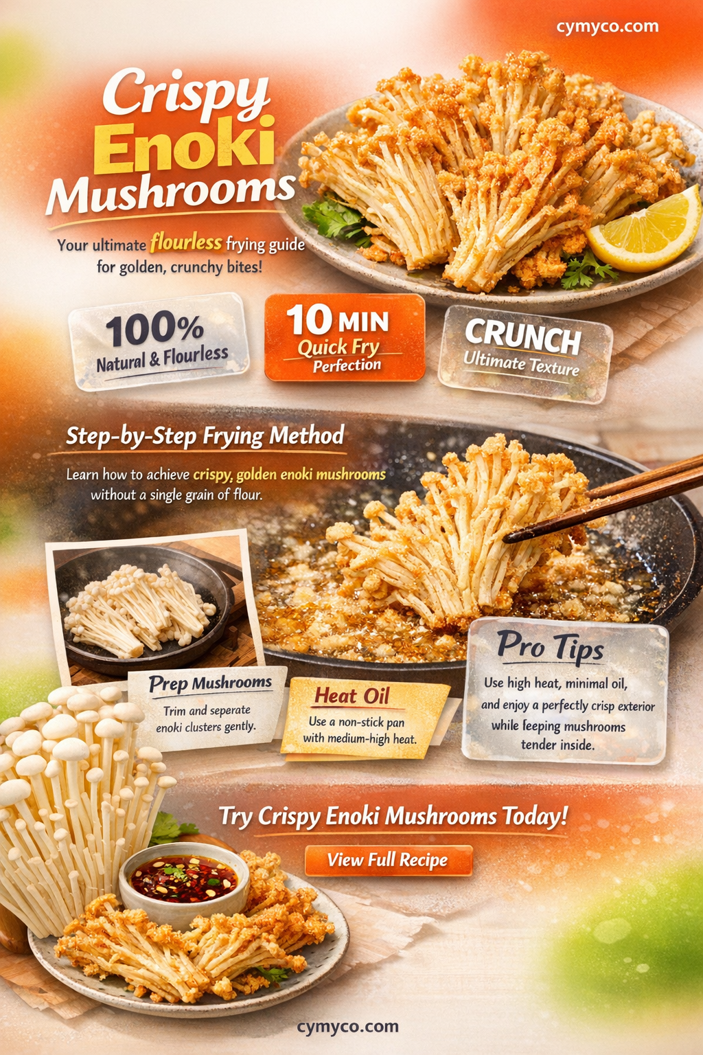 how to fry enoki mushrooms without flour