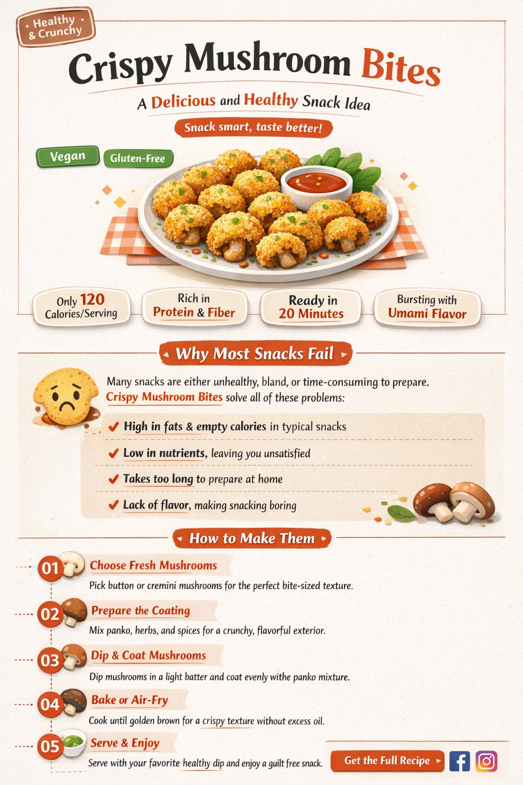 how to make crunchy mushroom snacks