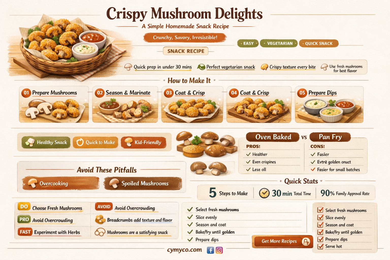 how to make crispt mushroom snacks at home