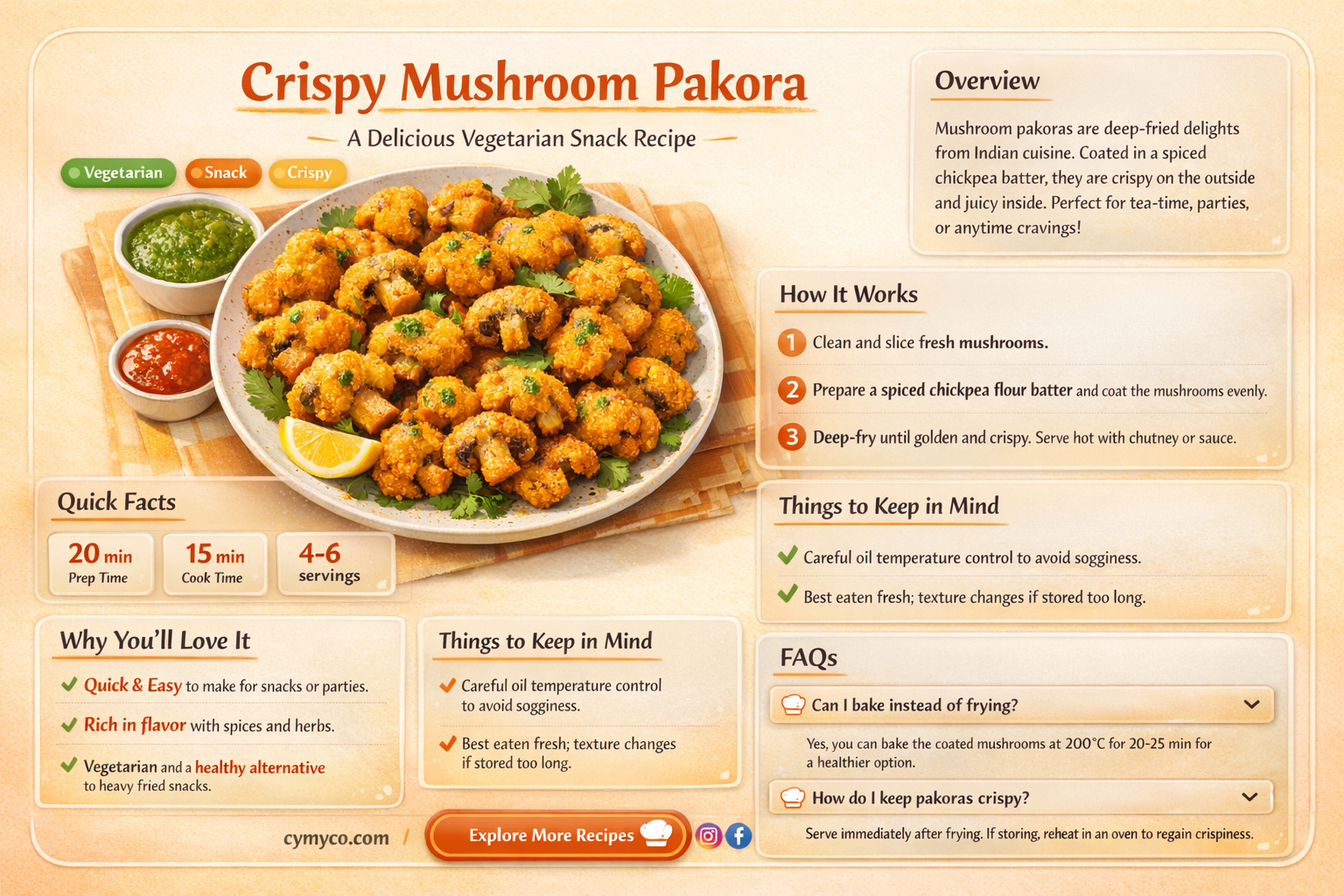 how to make crispy mushroom pakora