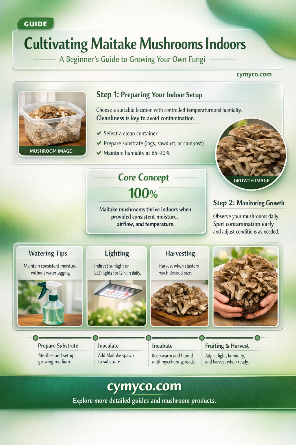 how to grow maitake mushrooms indoors