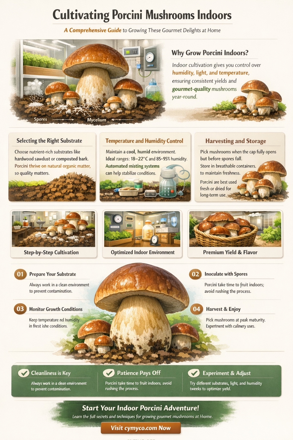how to grow porcini mushrooms indoors