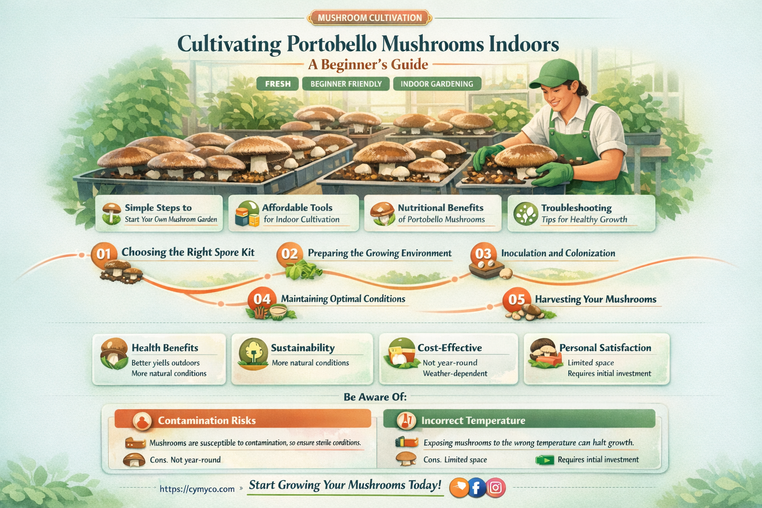how to grow portobello mushrooms indoors