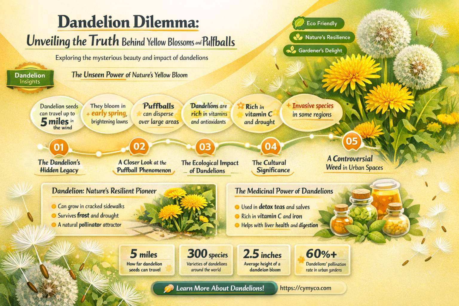 are yellow dandelions the same as puffball