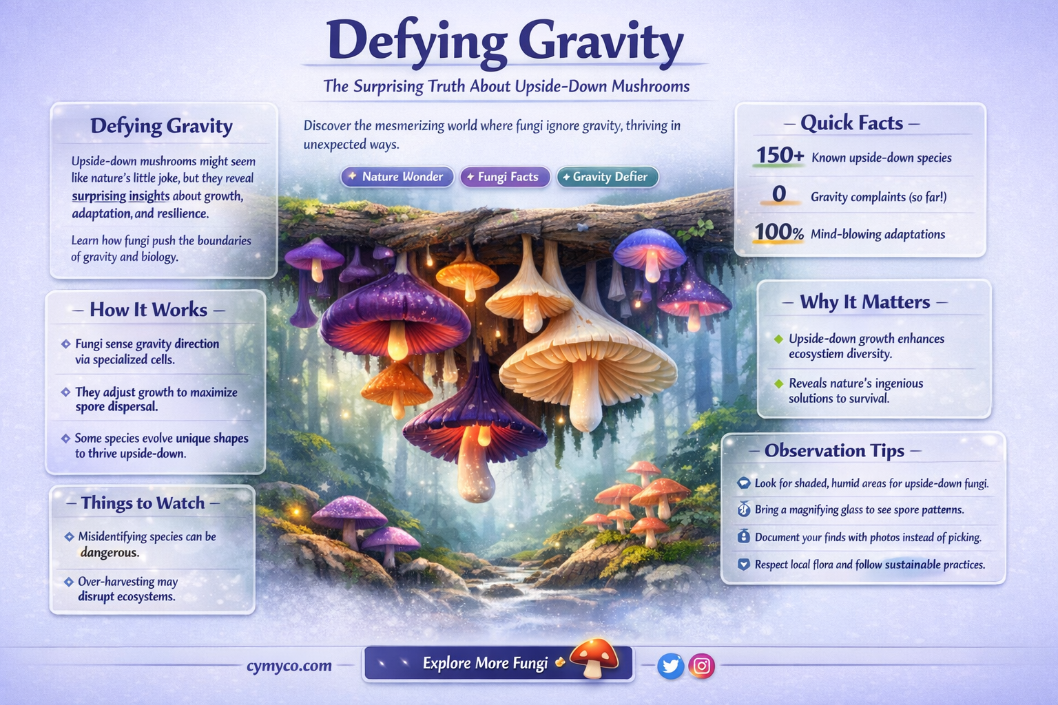 can mushrooms grow upside down