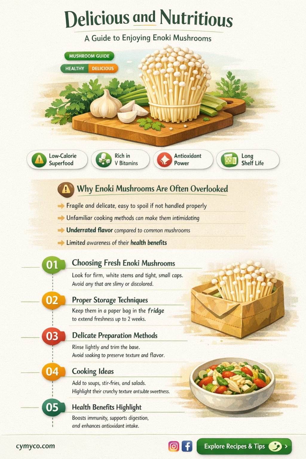 how to eat enoki mushrooms