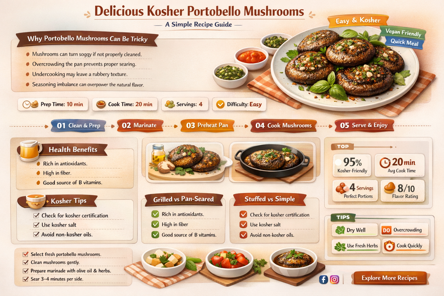 how to make kosher portobello mushroom