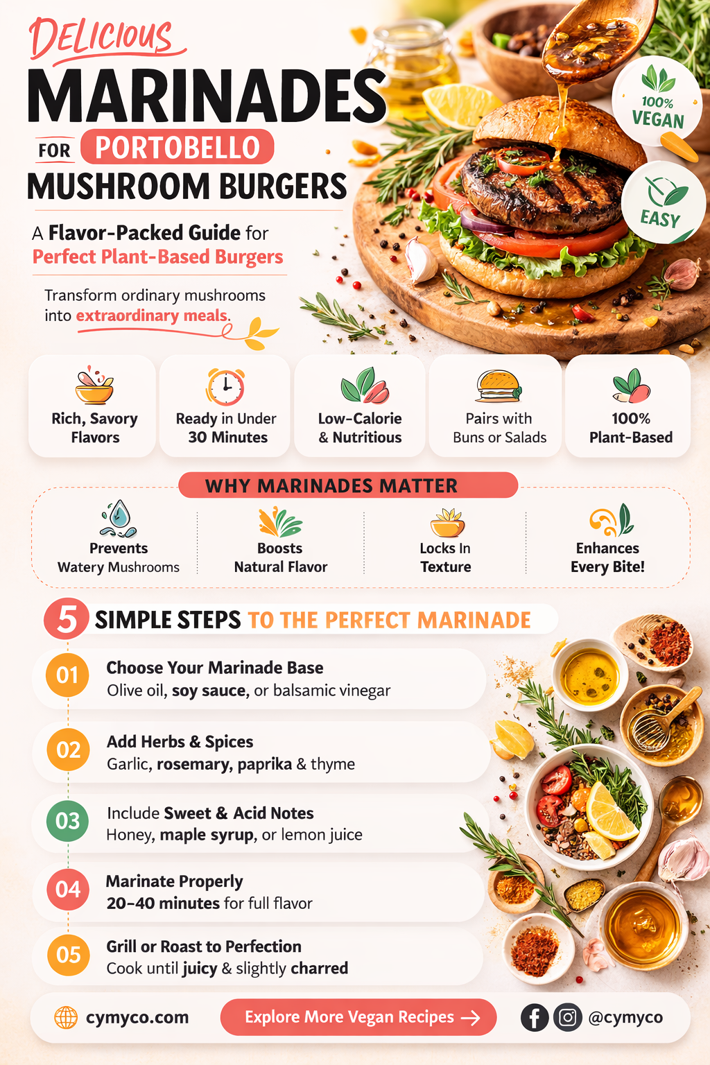 how to marinated portobello mushroom burgers