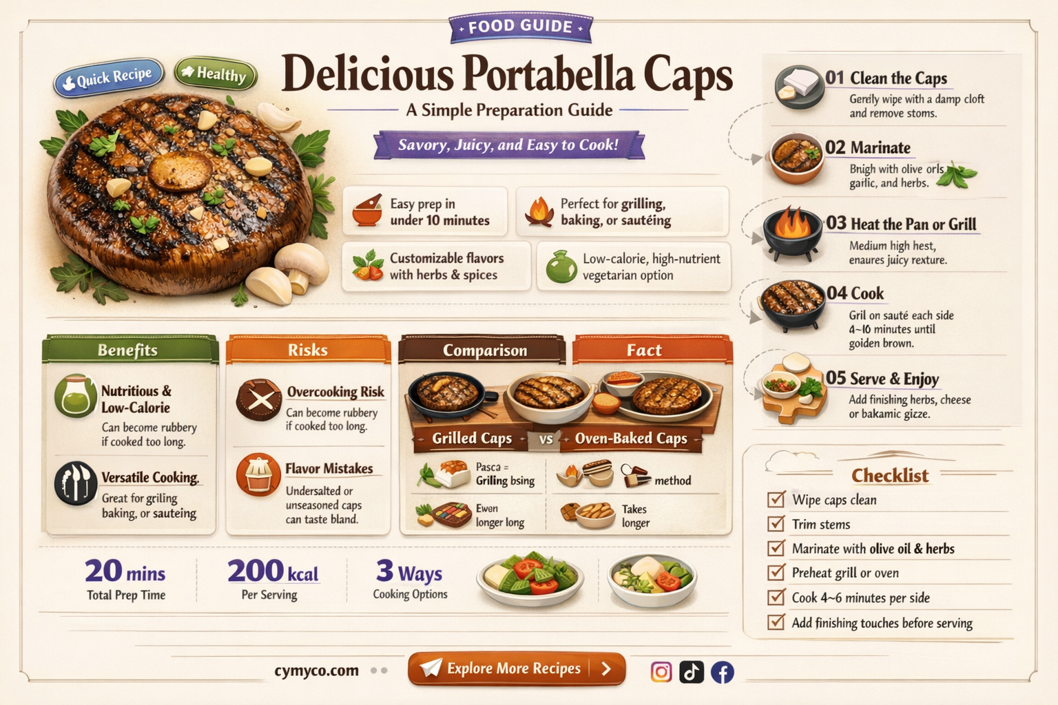 how to prepare portabella caps