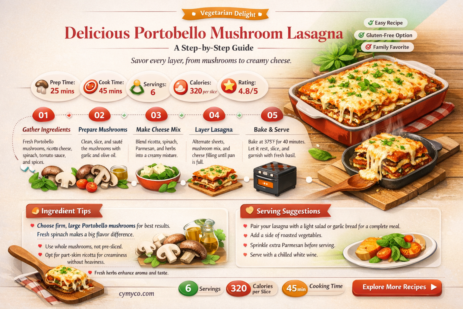 how to make portobello mushroom lasagna