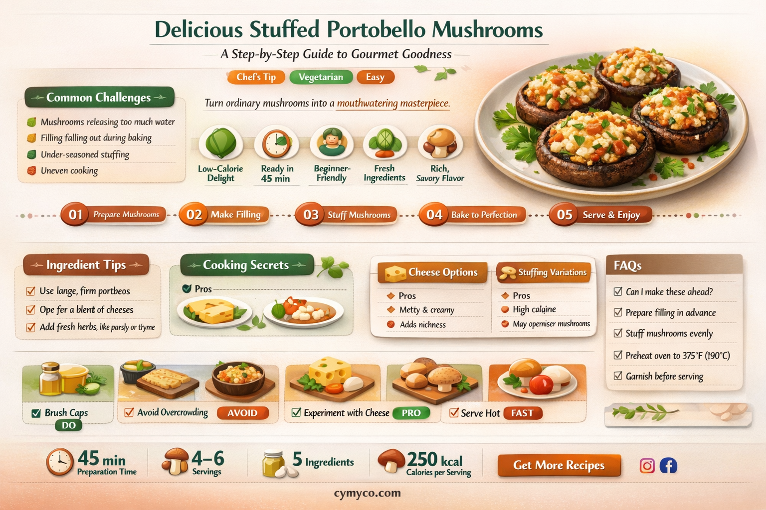 how to prep portobello mushrooms for stuffing