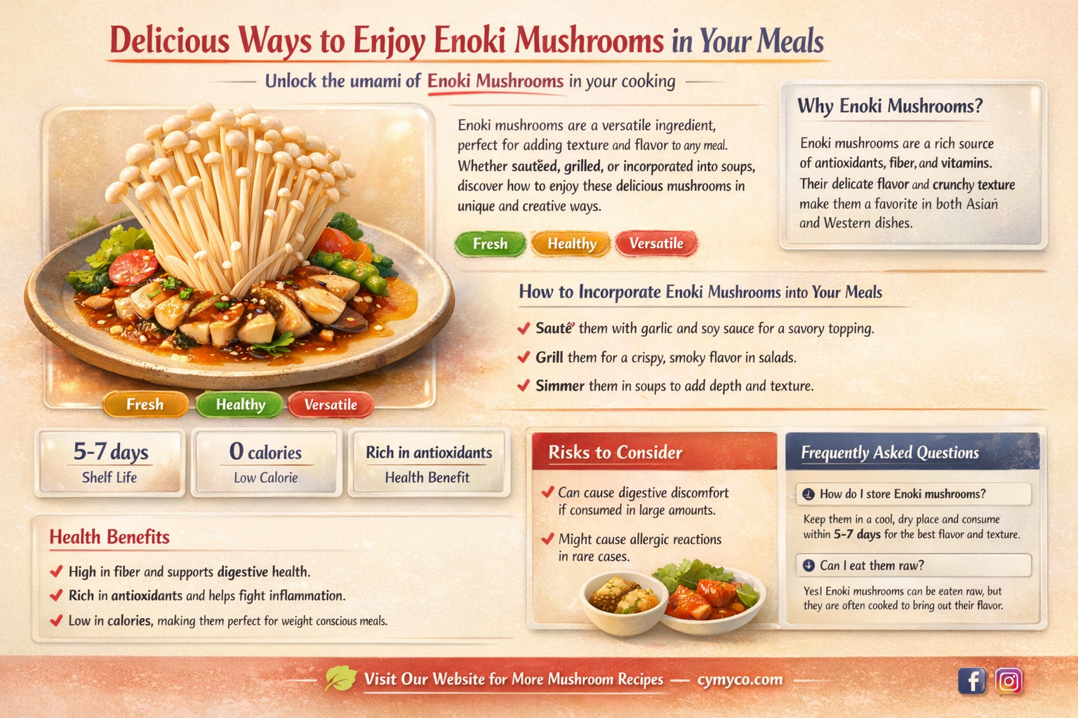 how do you eat enoki mushrooms