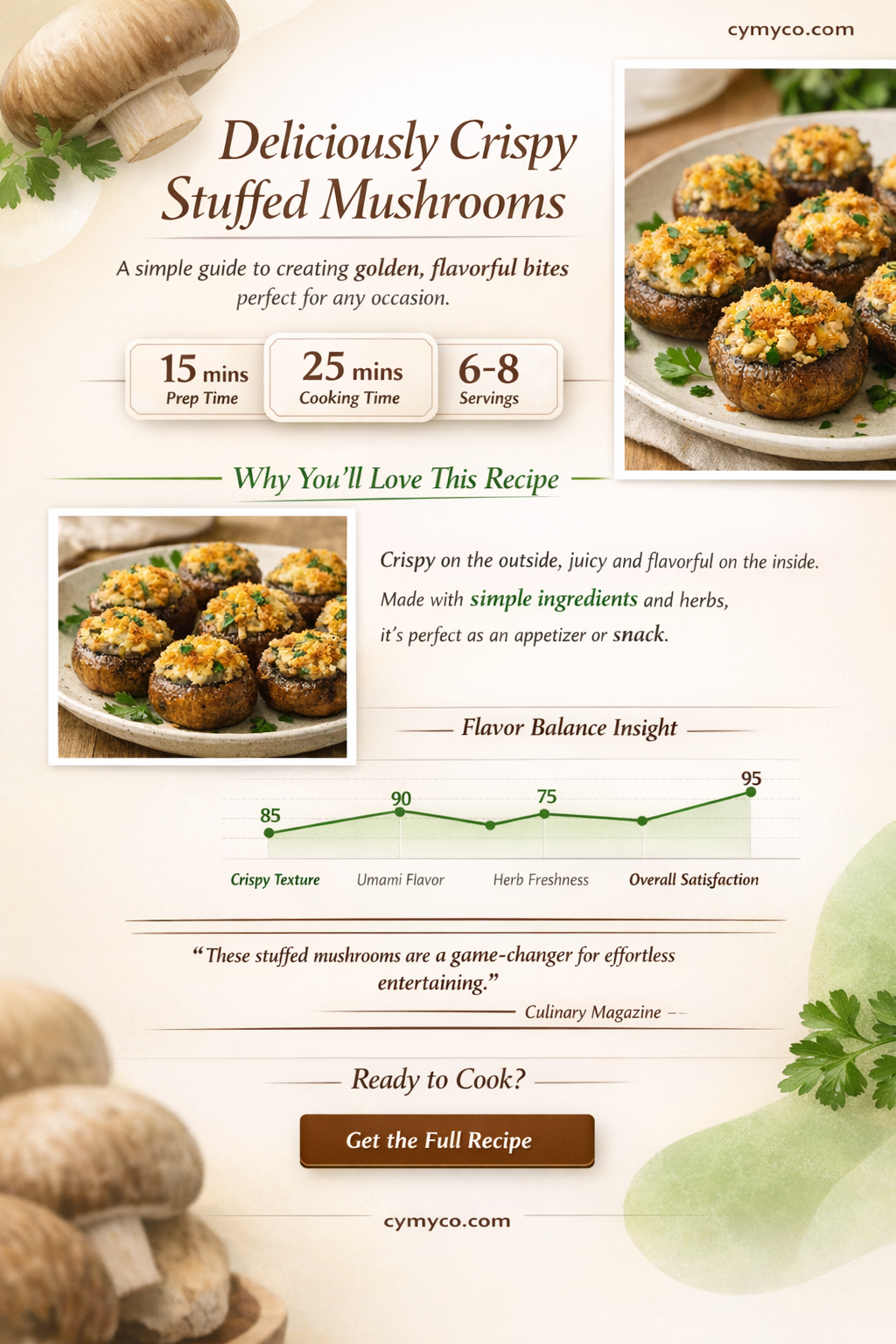 how to make crispy stuffed mushrooms