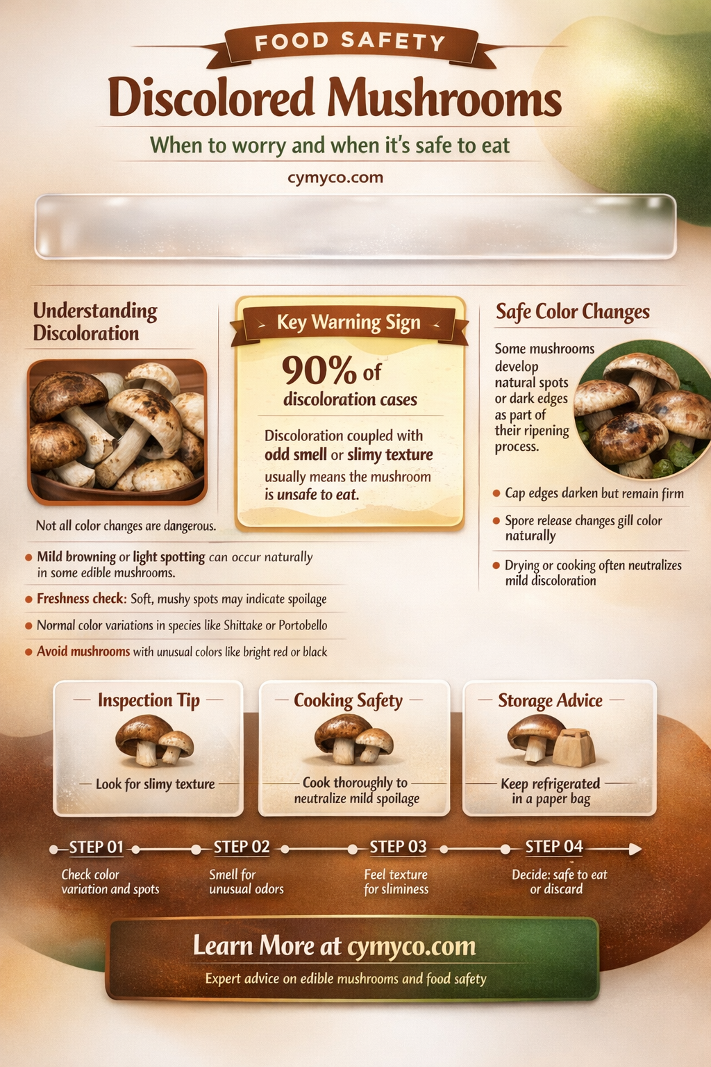 is mushroom gets discolored is it safe