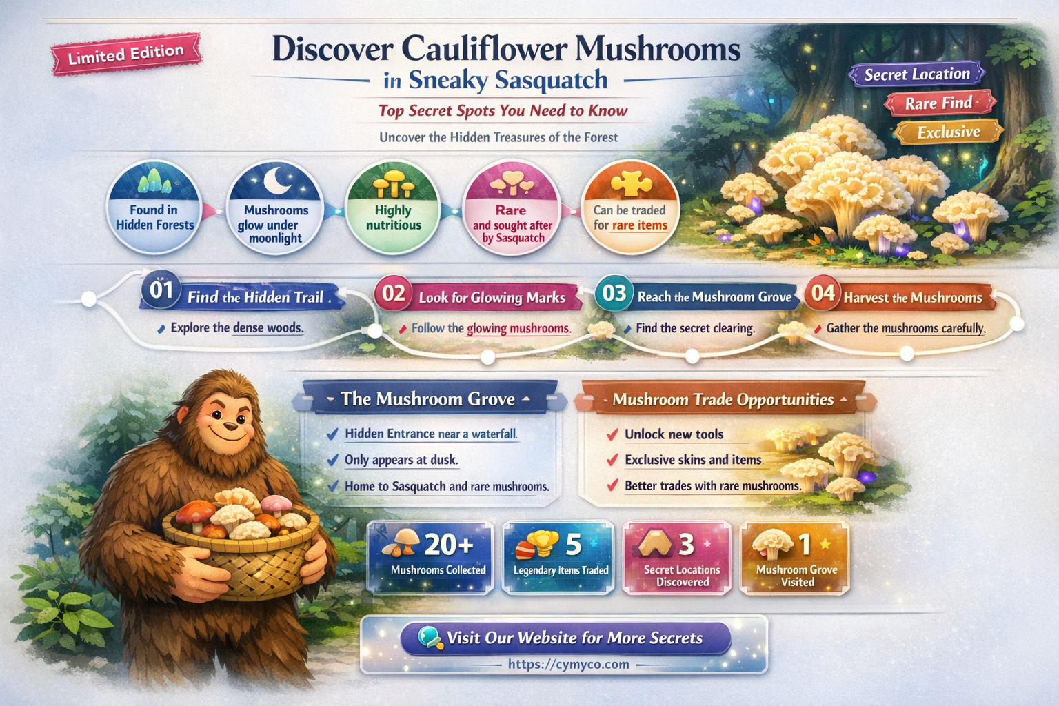 where to find cauliflower mushroom sneaky sasquatch