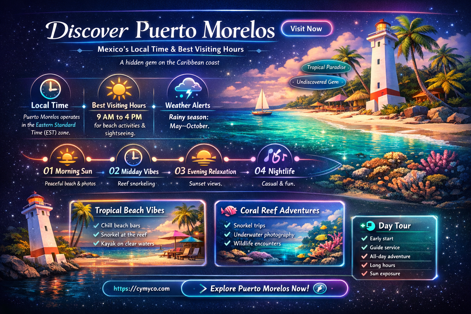 what time is it in puerto morelos mexico