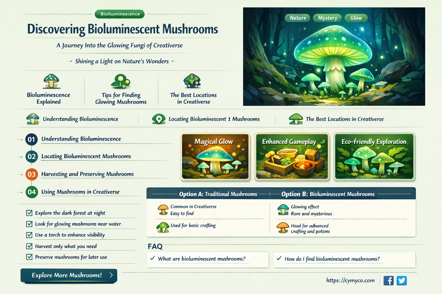 where to find glowing mushrooms in creativerse