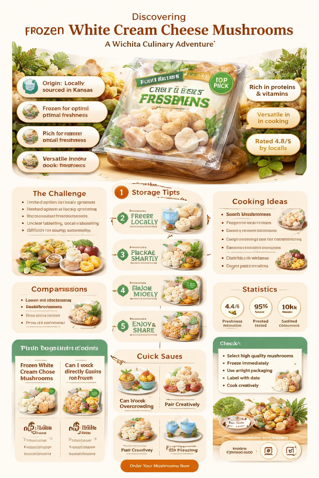where to find frozen white cream cheese mushrooms wichita kansas