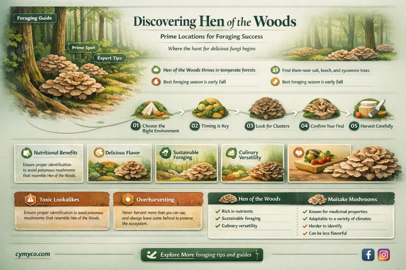 where to find hen of the woods mushrooms