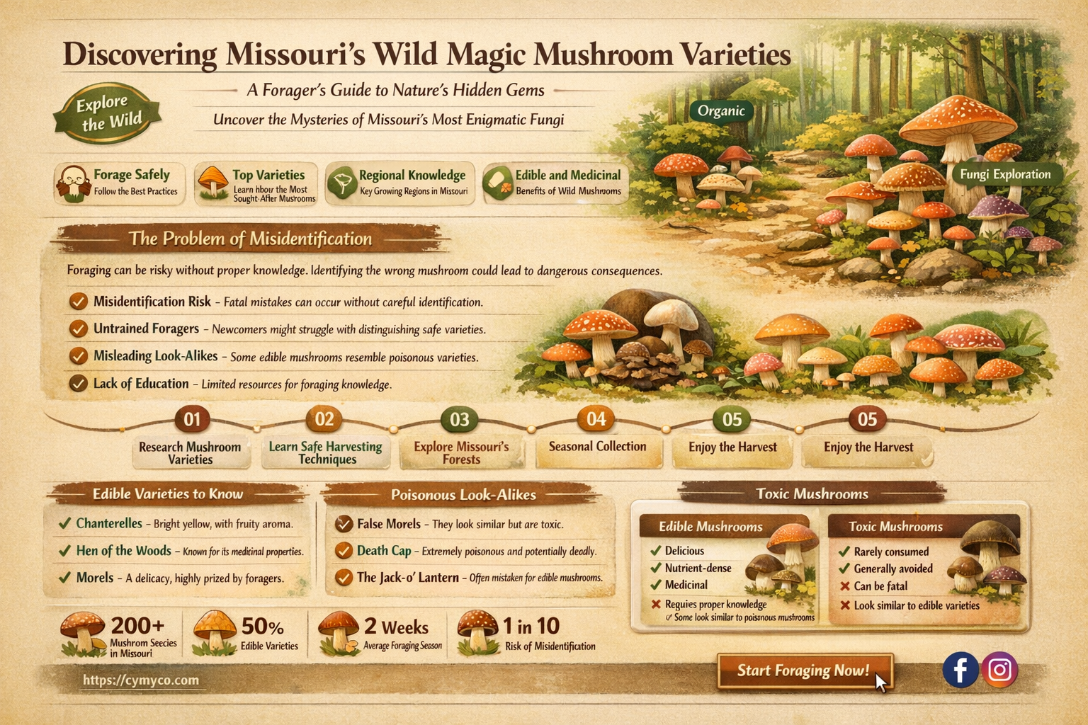 what type of magic mushrooms grow in missouri