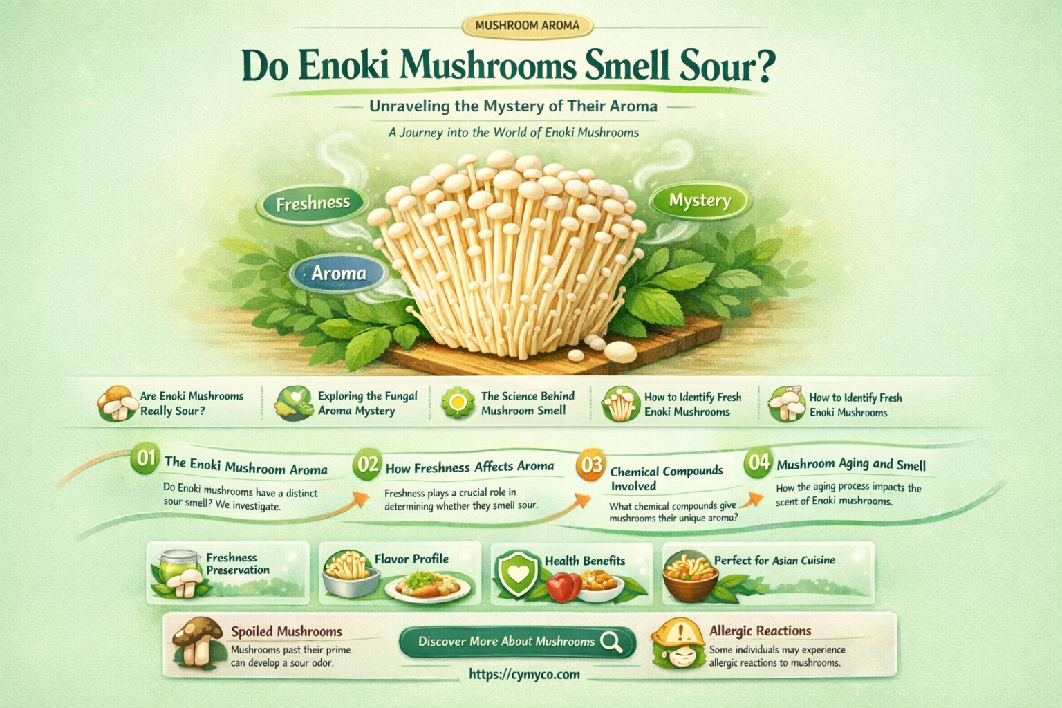 do enoki mushrooms smell sour