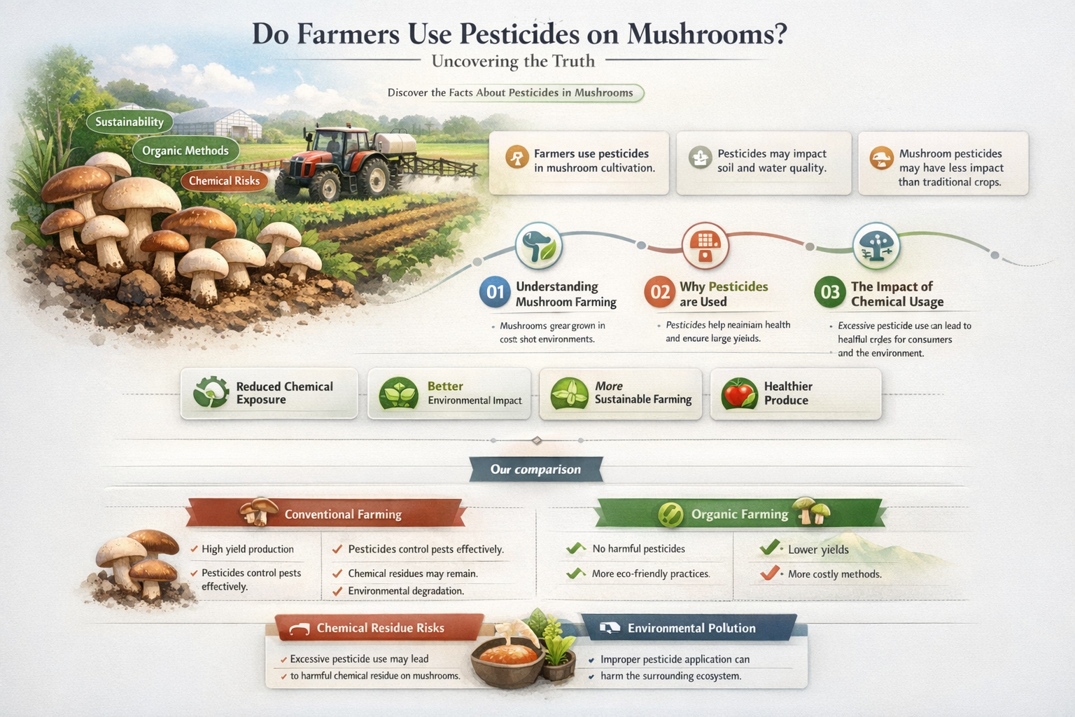 do farmers use pesticides on mushrooms