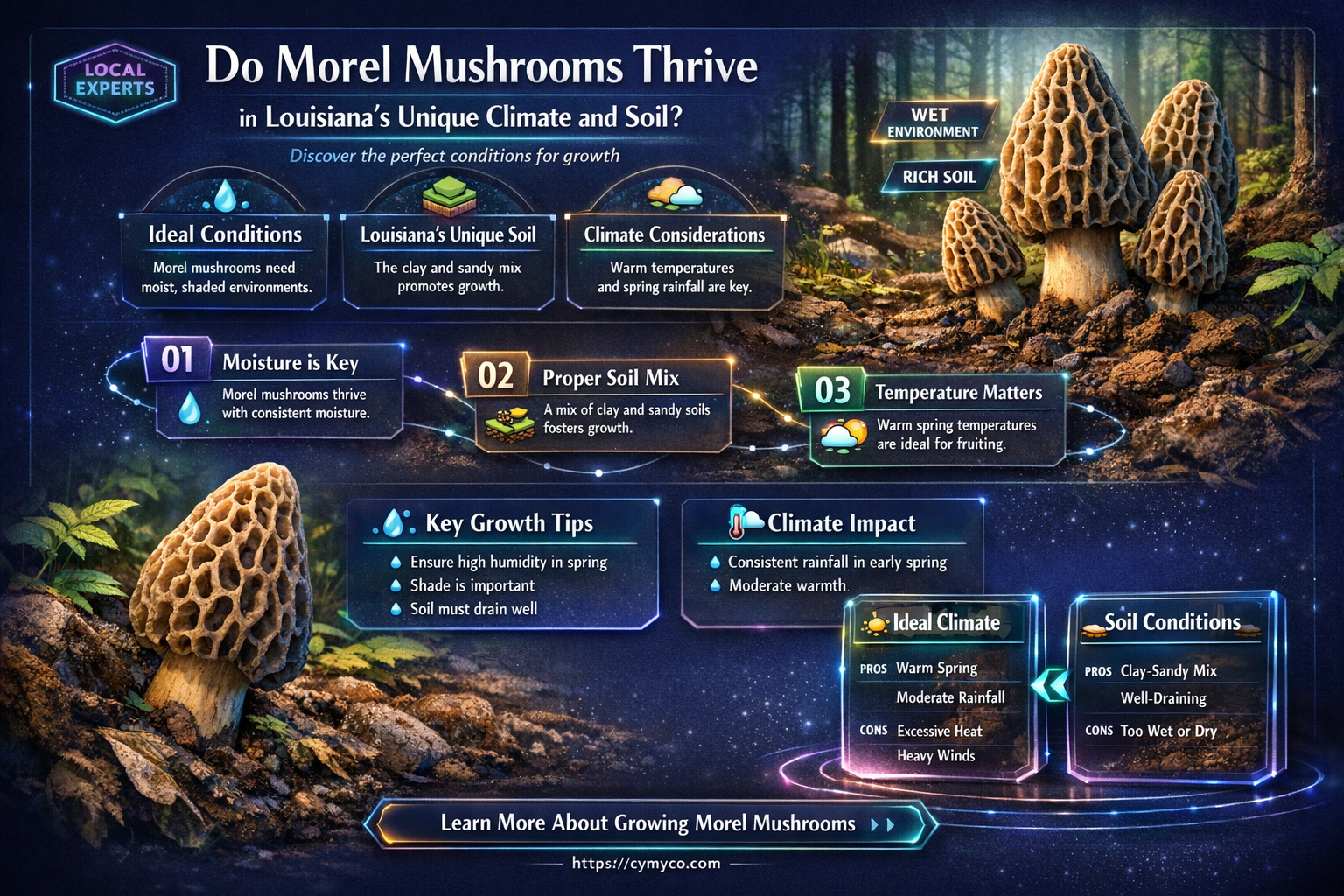 do morel mushrooms grow in louisiana
