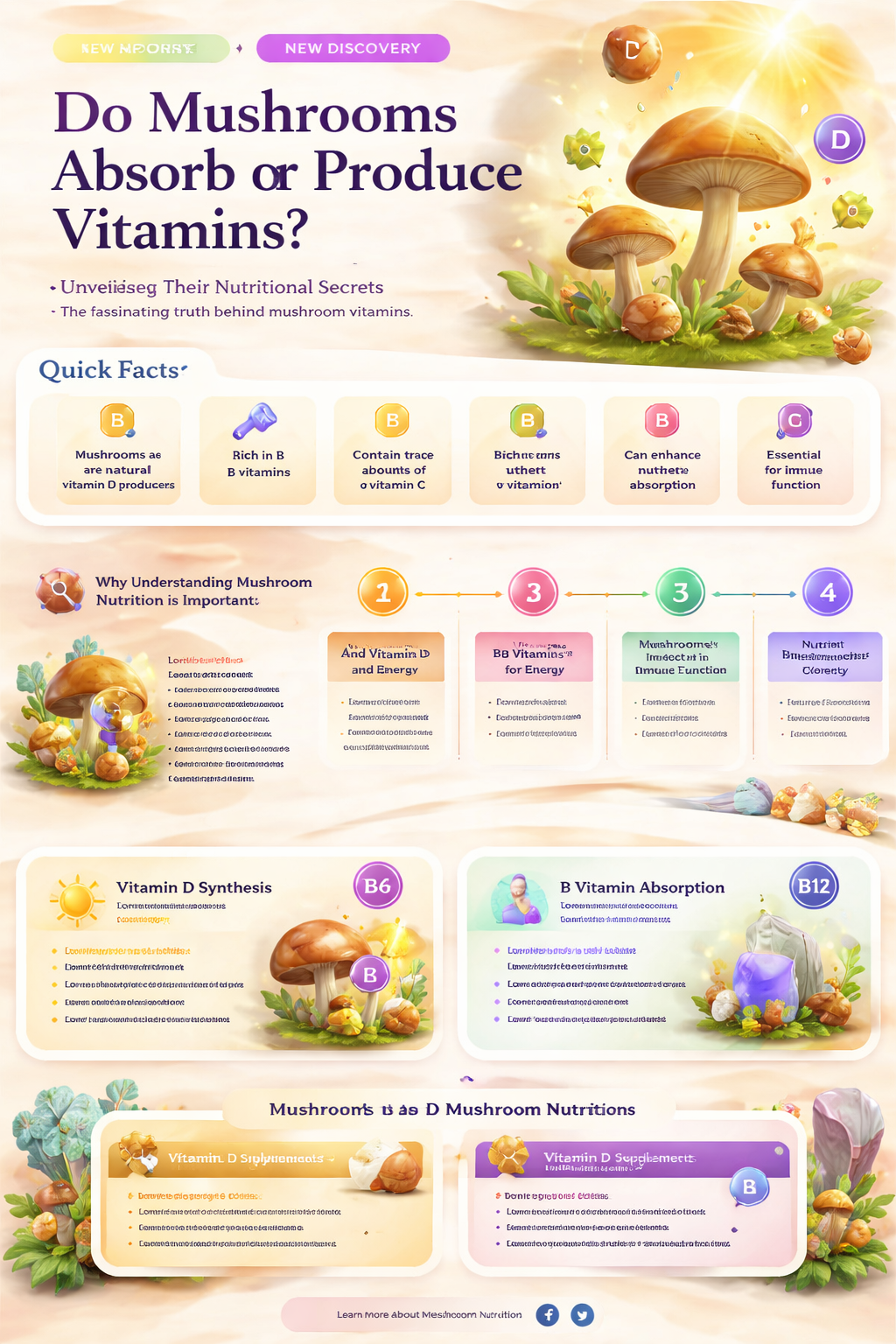 do mushrooms use vitamins