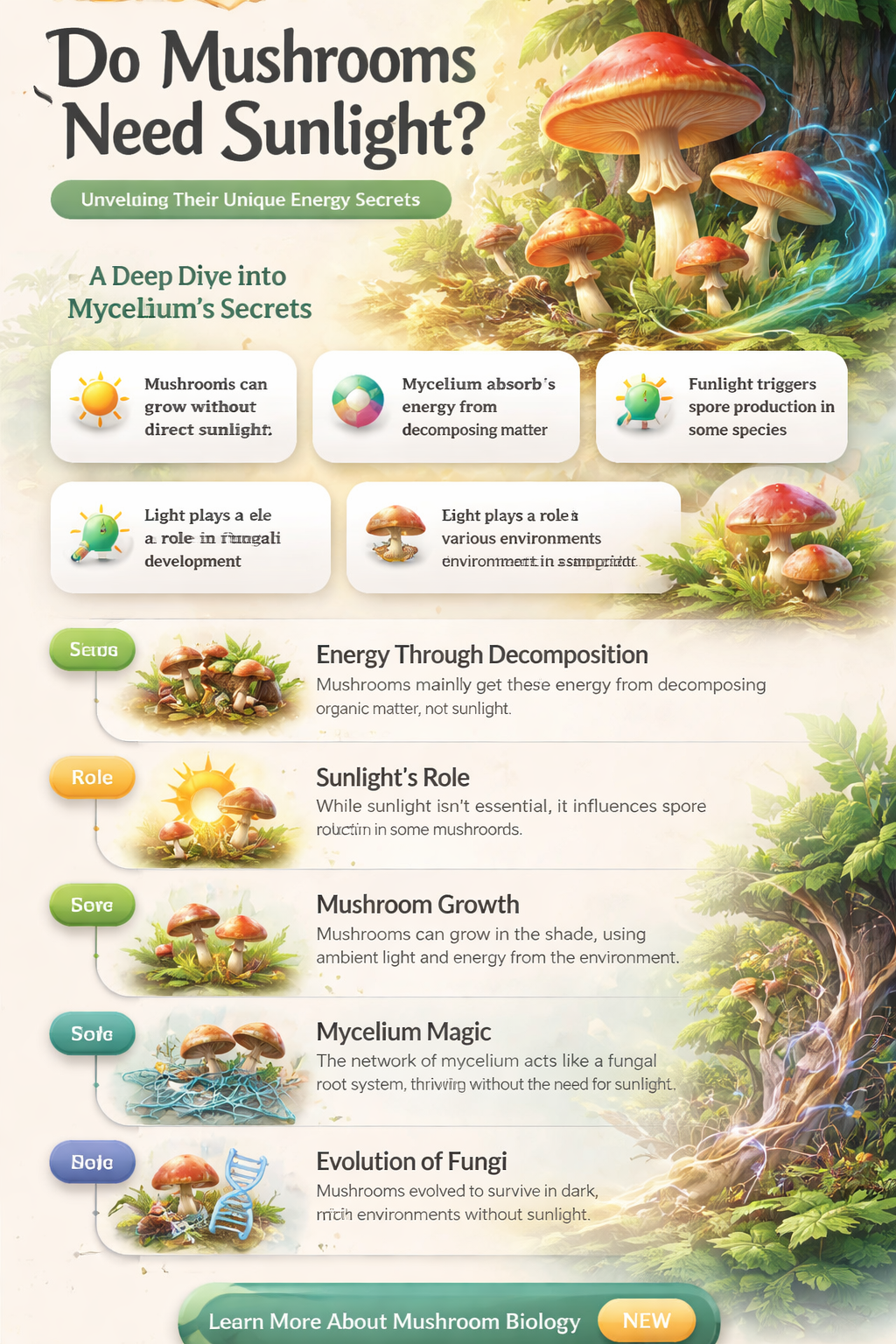 do mushrooms use sunlight