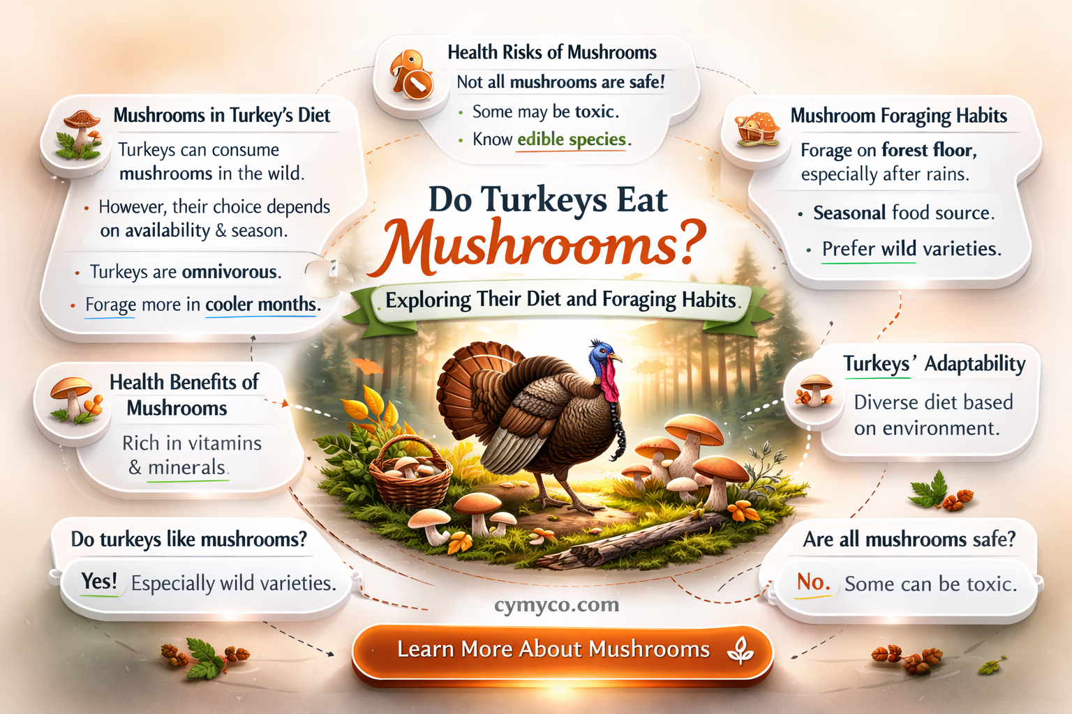 do turkeys eat mushrooms