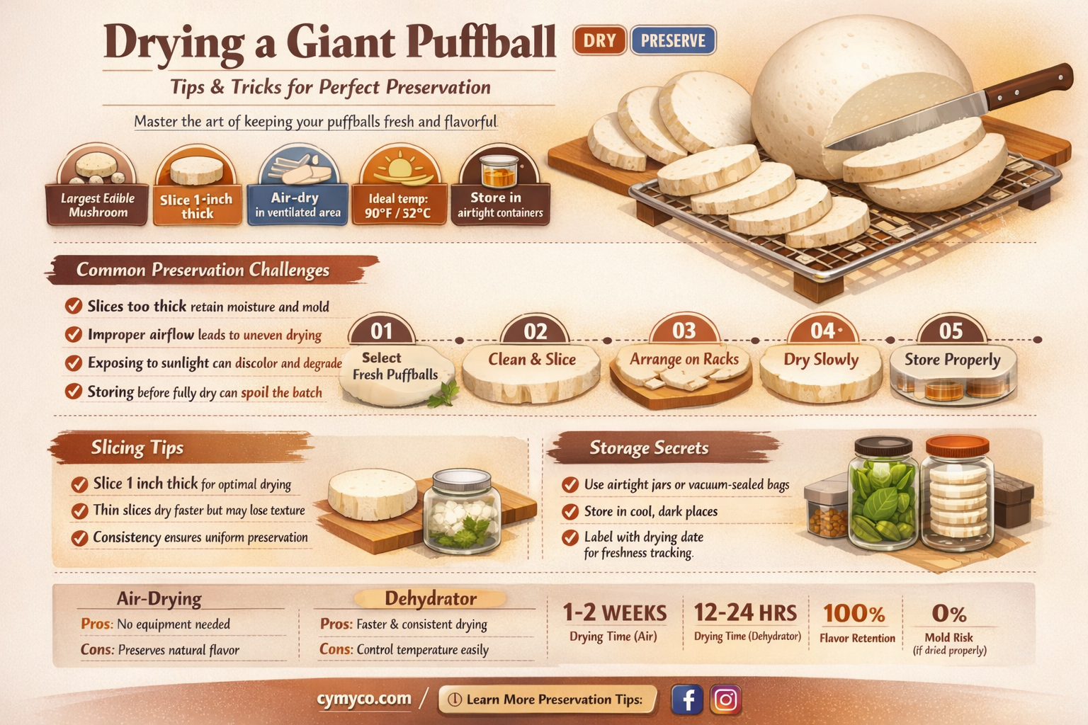 how do you dry a giant puffball