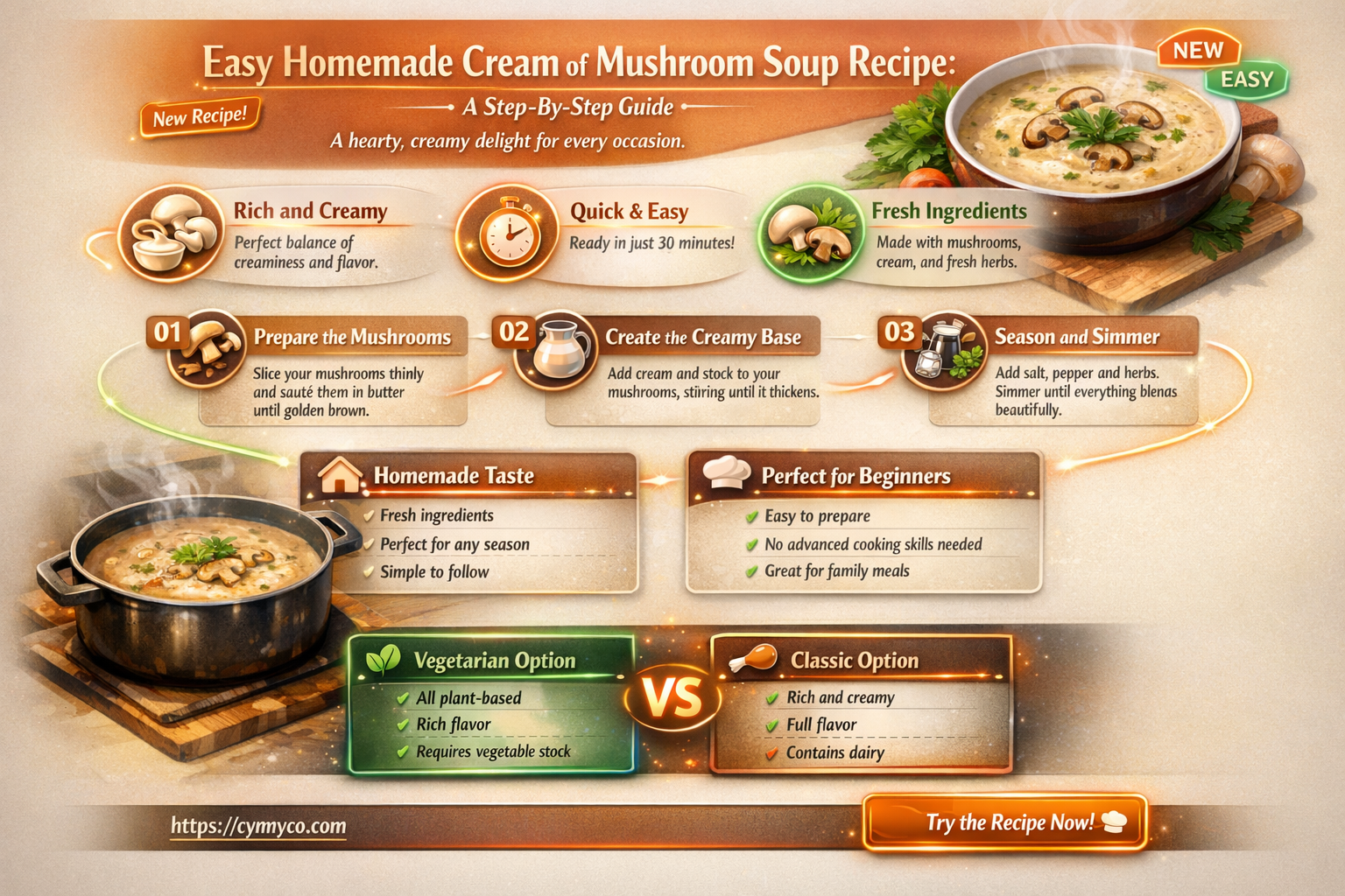 how to make cream of mushroom soup at home