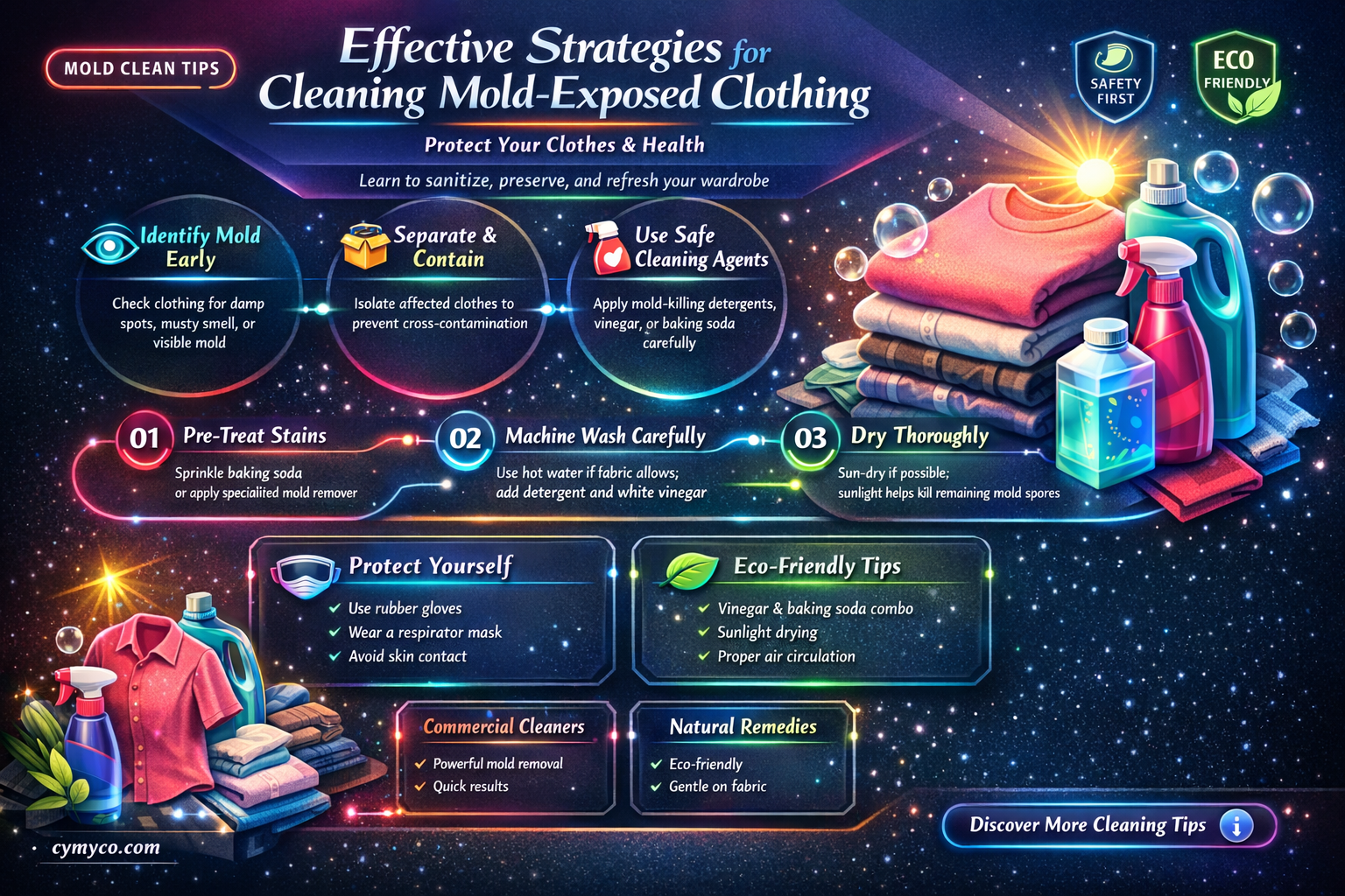 how to clean clothes exposed to mold spores