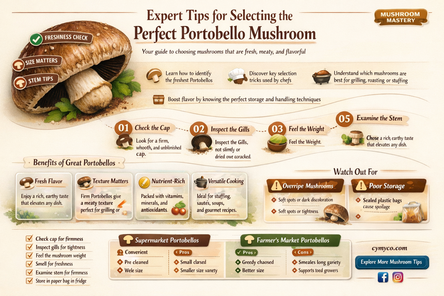 how to pick portobello mushroom