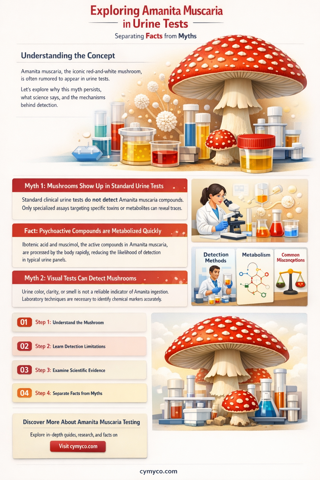 does amanita muscaria show up in urine test