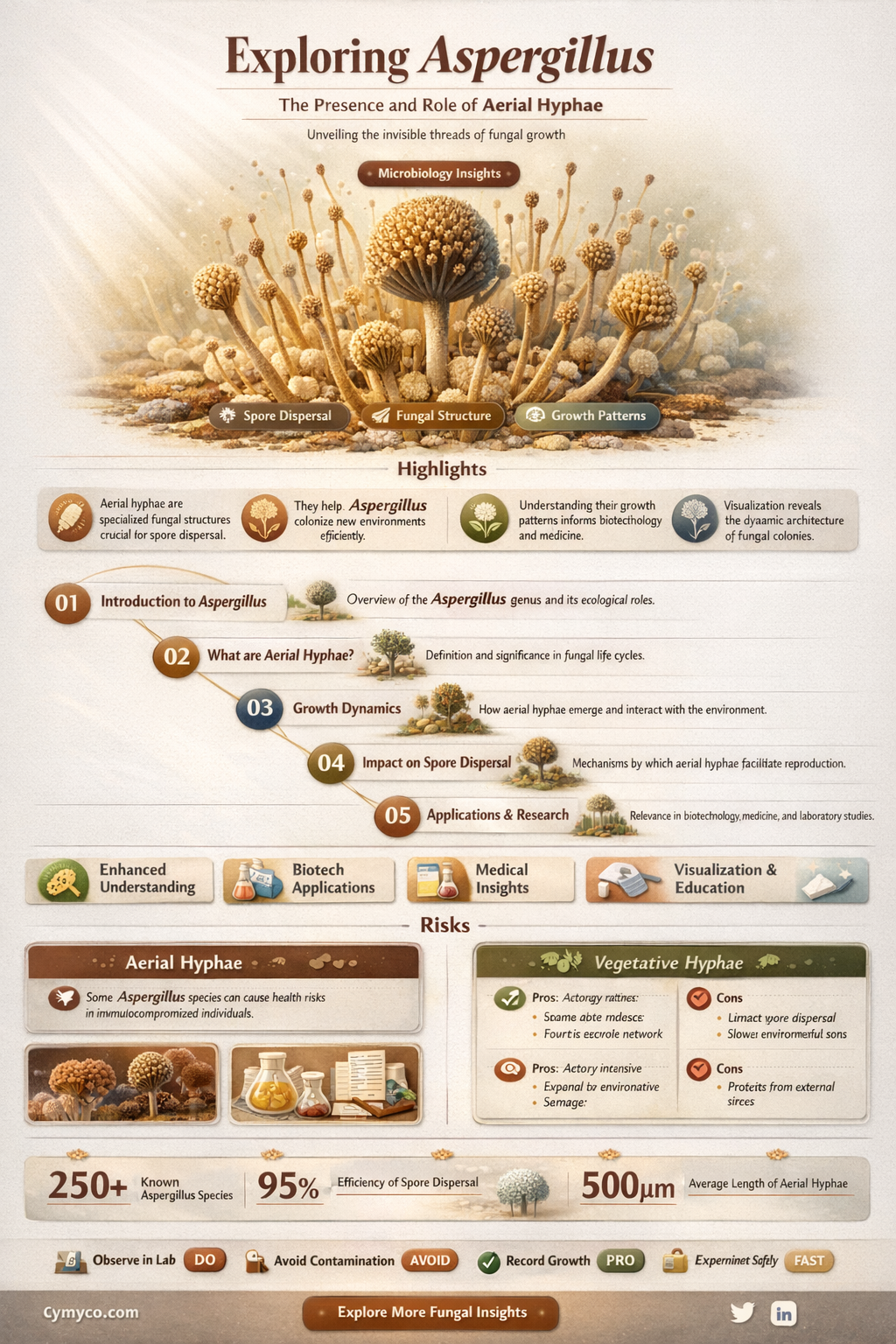 does aspergillus have aerial hyphae