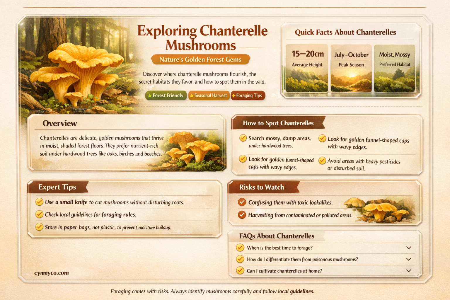 where do chanterelle mushrooms like to grow