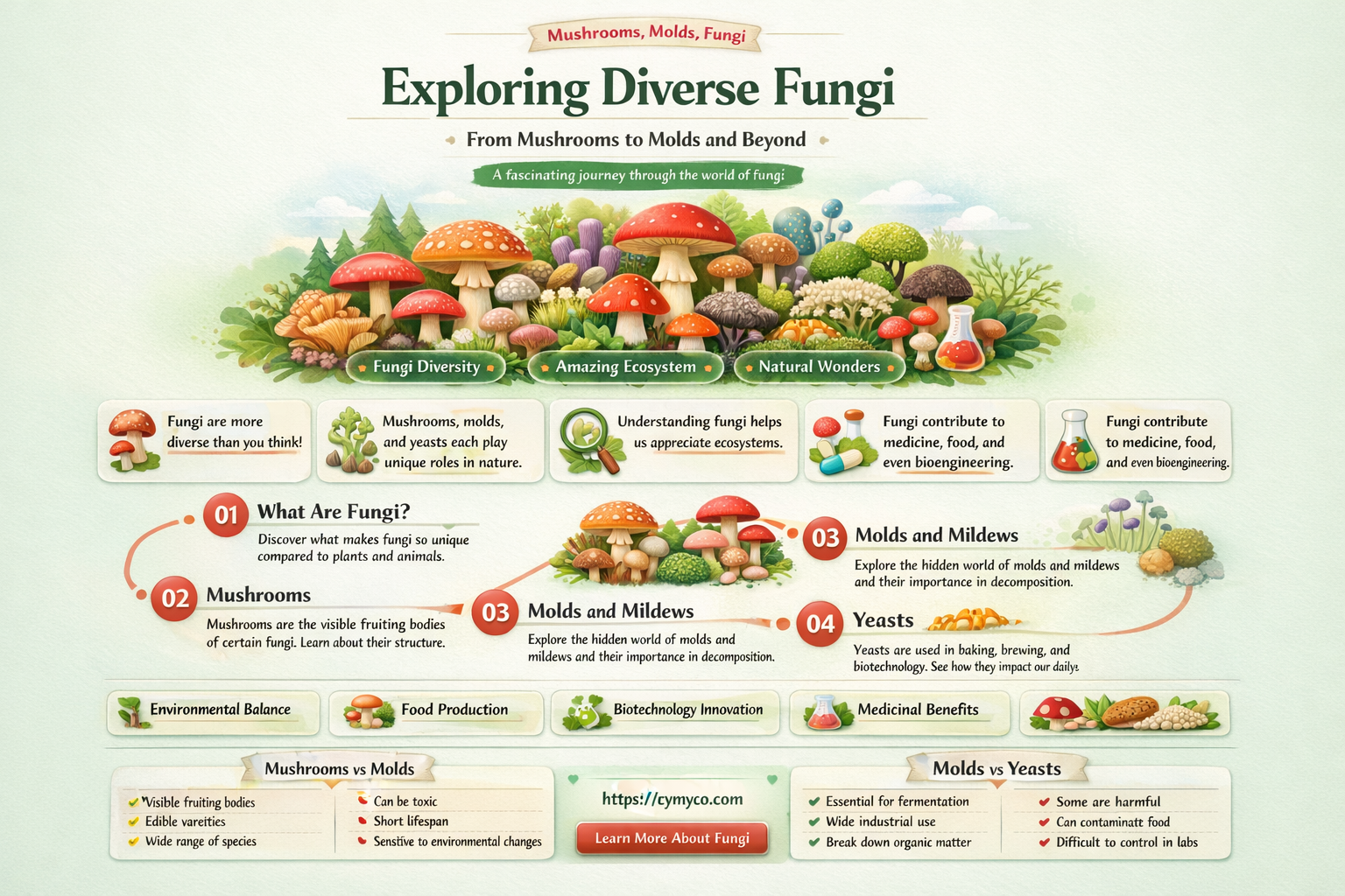 what are examples of fungi