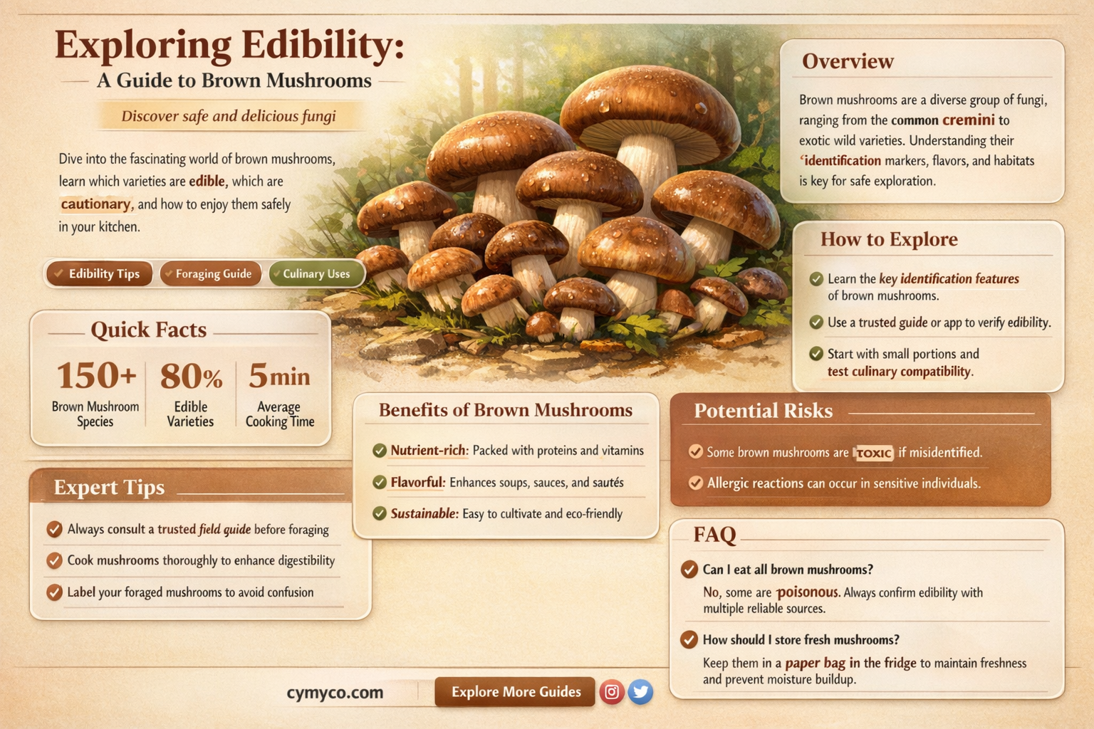 are brown mushrooms edible