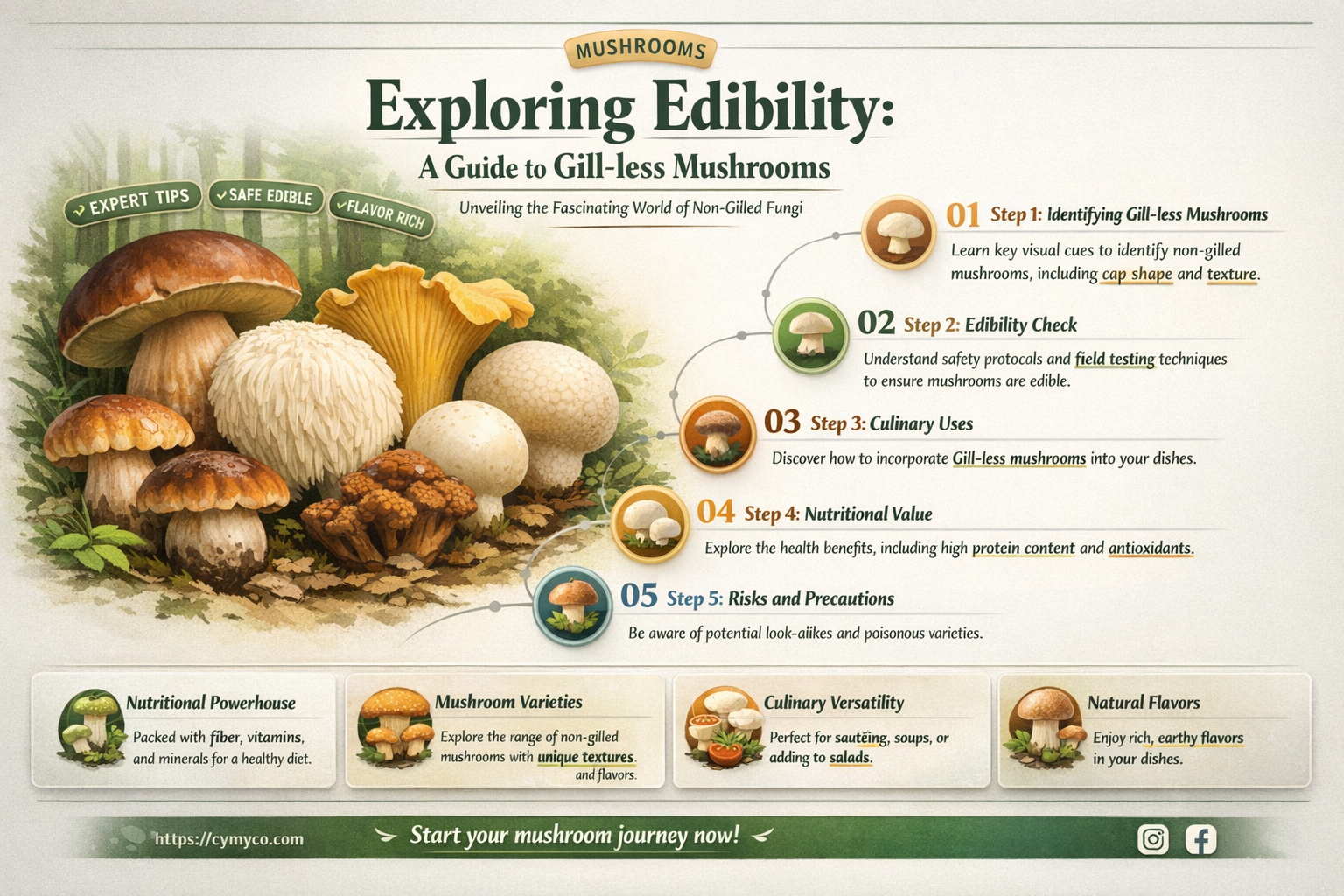 are all mushrooms without gills edible