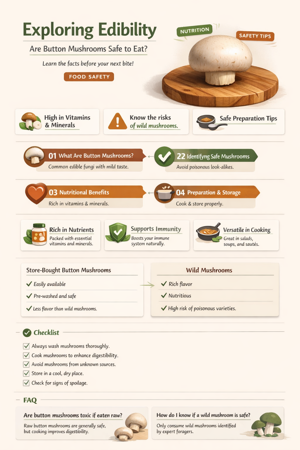 are button mushrooms edible