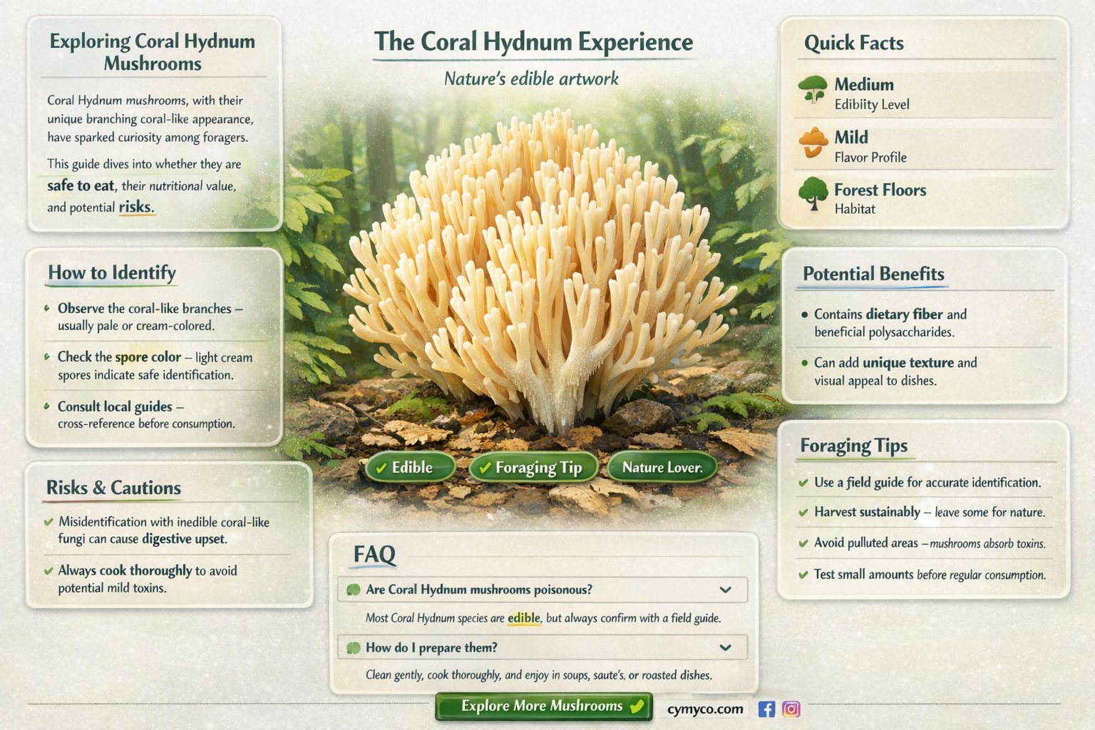 are coral hydnum mushroom edible