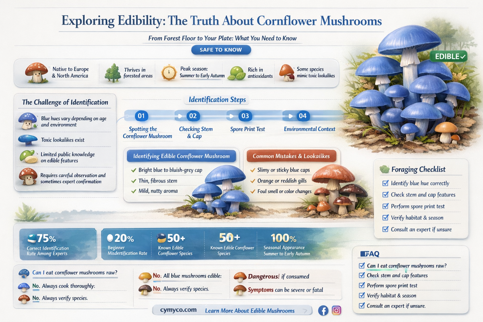 are corn flower mushrooms edible