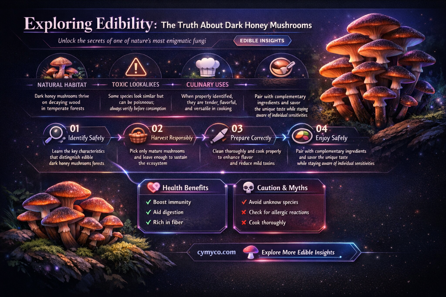 are dark honey mushrooms edible