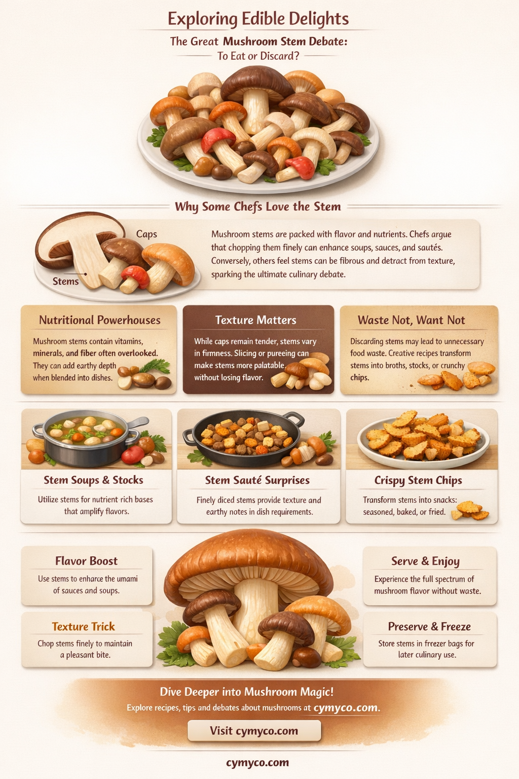 do you eat mushroom stems