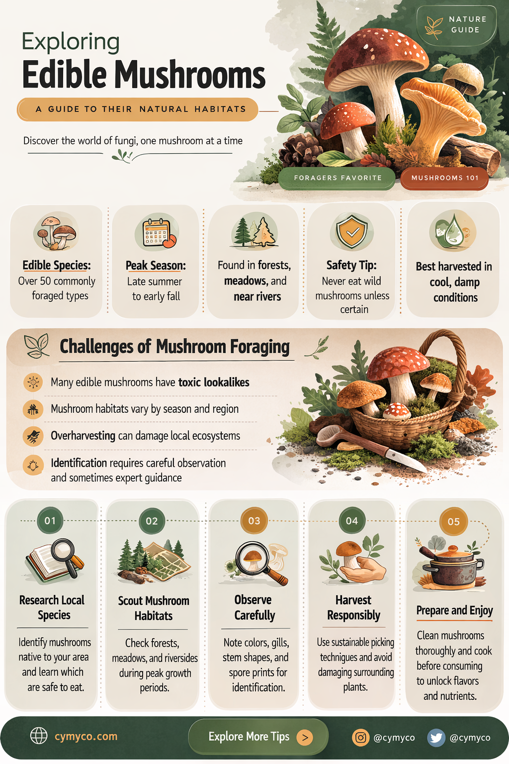 where do mushrooms grow that we eat