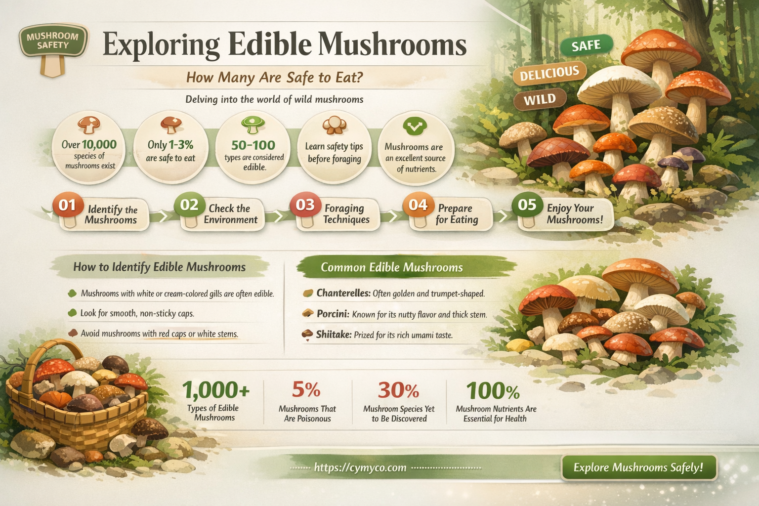 what percent of mushrooms are edible