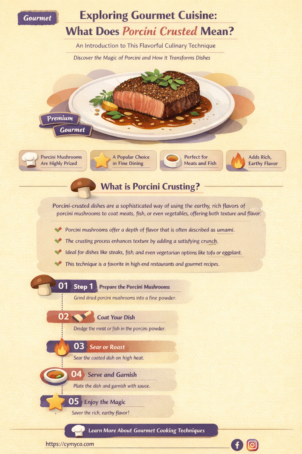 what does porcini crusted mean
